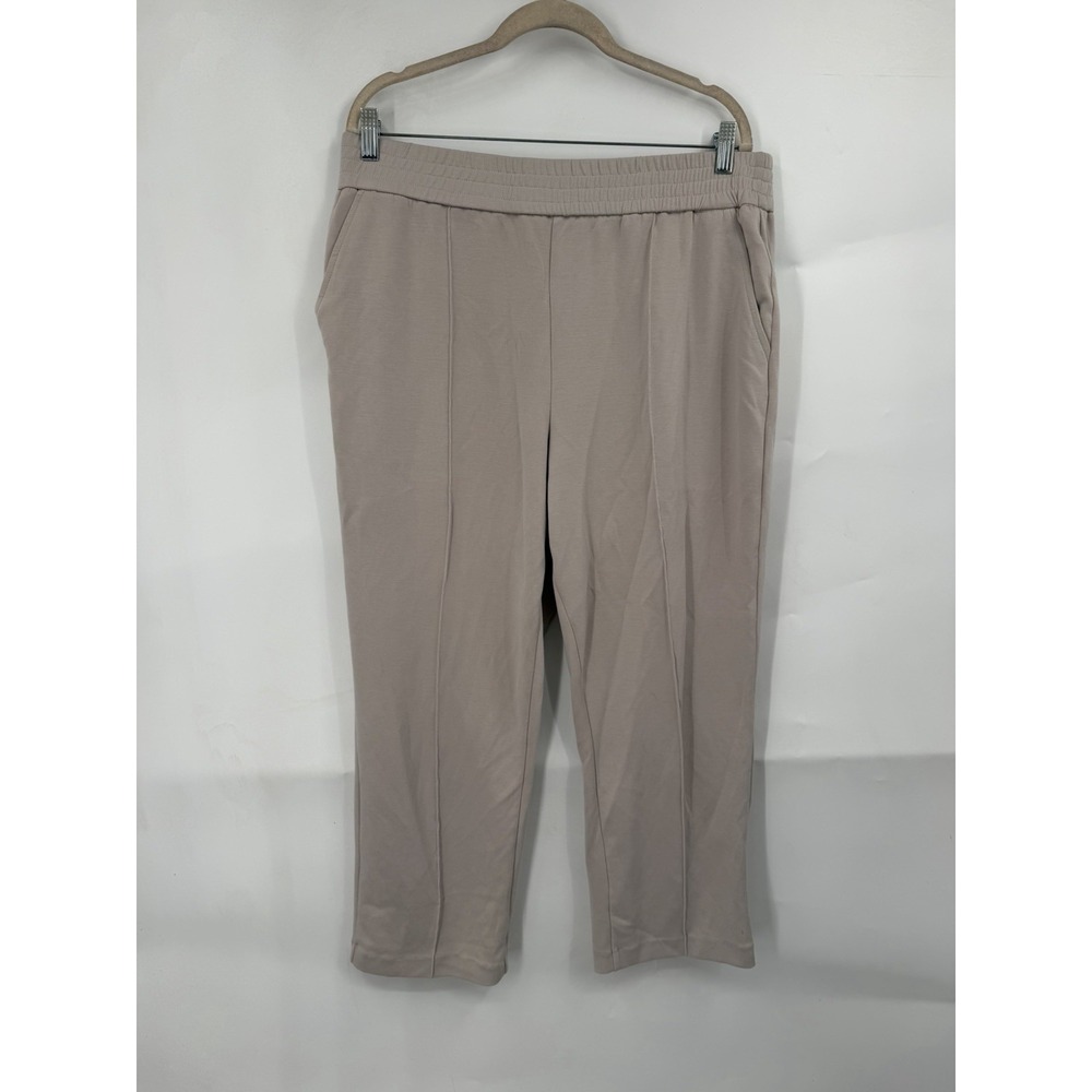 Maison D'Amelie Paris Lounge Pants Women XL Beige Pull On Relaxed Casual Chic